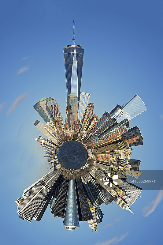 超宽视角下的曼哈顿图片素材