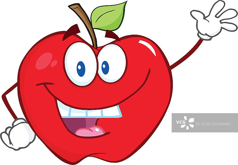 微笑的卡通苹果吉祥物图片素材