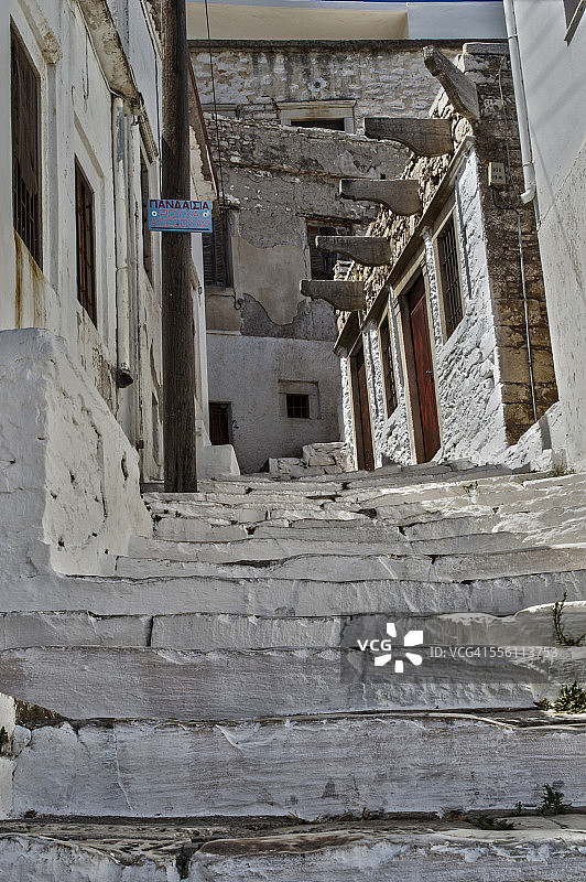 希腊纳克索斯岛的菲洛蒂街道图片素材