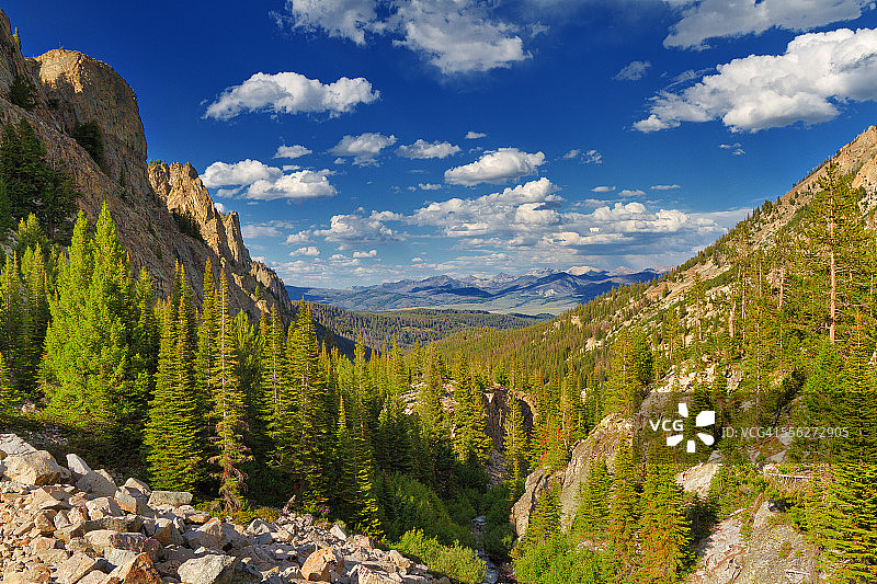 爱达荷州锯齿和白云山脉夏季风光图片素材