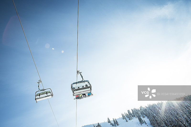 冬季奥地利萨尔茨堡州霍赫克尼格地区滑雪缆车图片素材