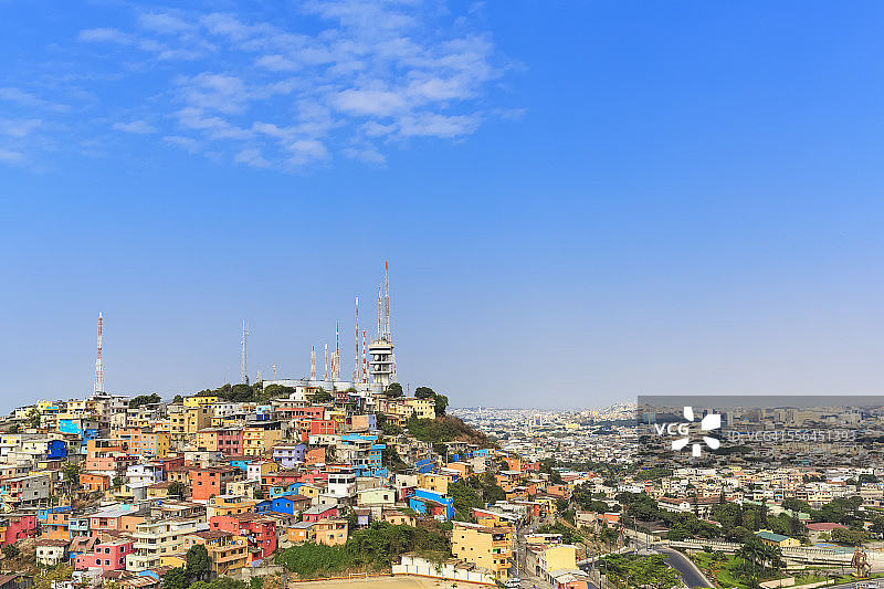 南美洲瓜亚基尔圣安娜山城市风光图片素材