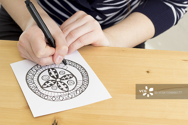 手绘Zentangle图案图片素材