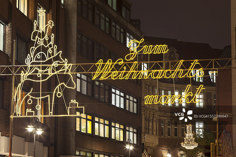 德国不莱梅圣诞市场灯光广告图片素材