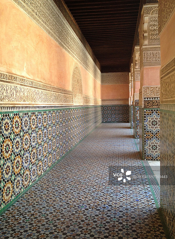 摩洛哥瓷砖 - 马拉喀什 Madrasa图片素材