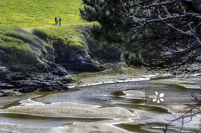 河口步行图片素材