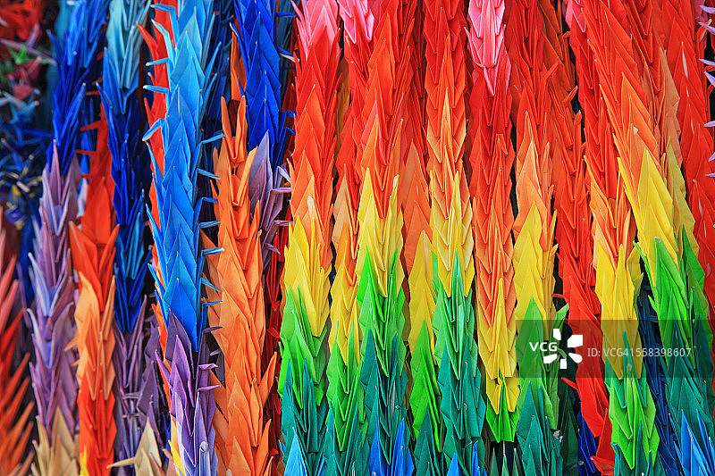 广岛和平公园的纸鹤折纸图片素材