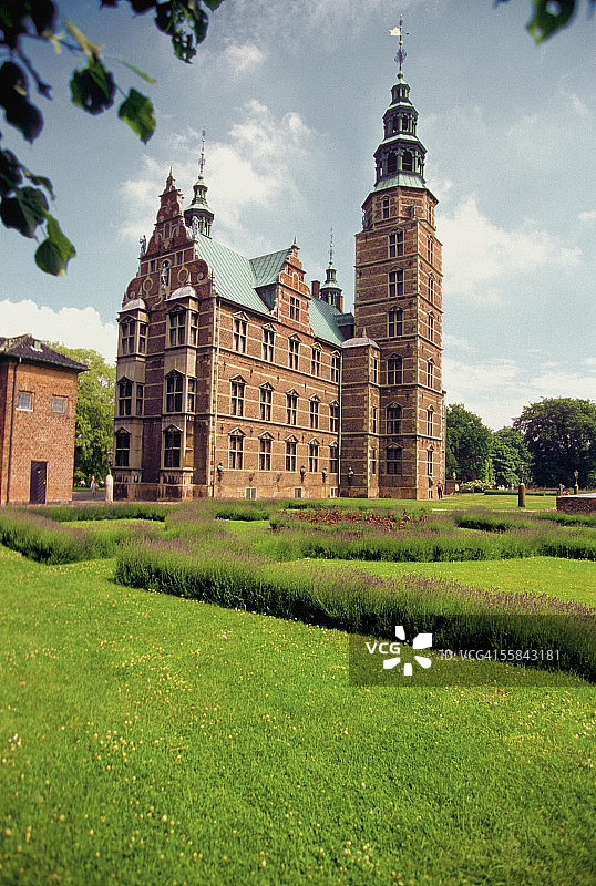 丹麦哥本哈根罗森堡宫的仰视角度图片素材