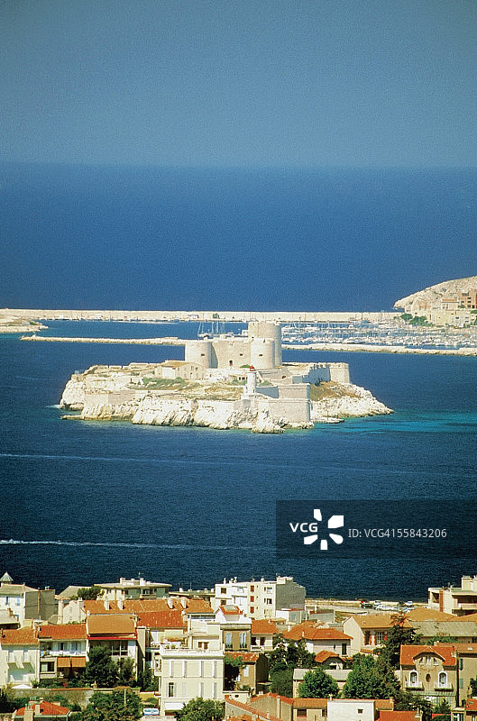 法国普罗旺斯马赛伊夫堡的俯视图图片素材