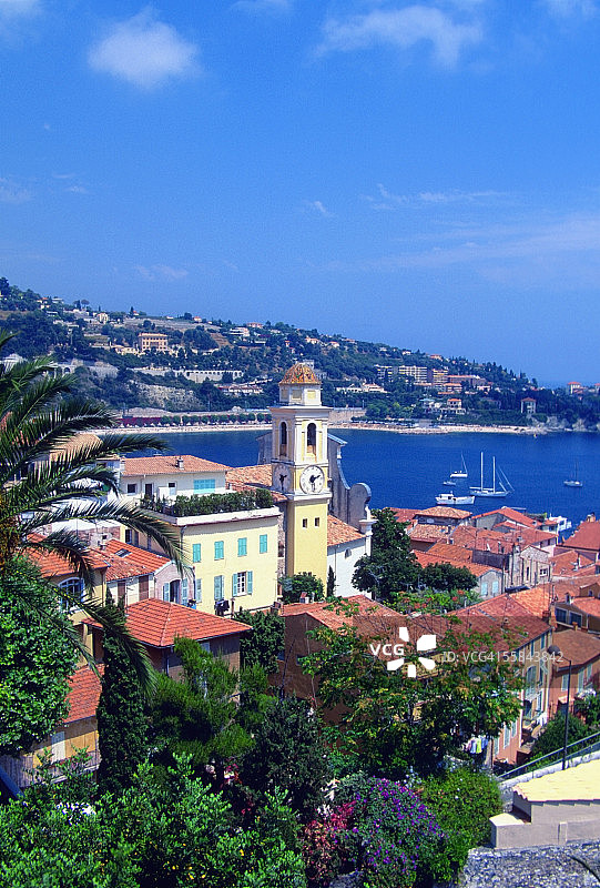 法国里维埃拉自由城高角度城市景观图片素材