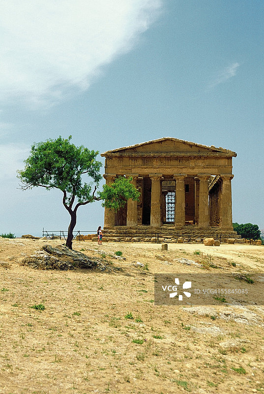 意大利西西里岛，和谐神庙外墙图片素材