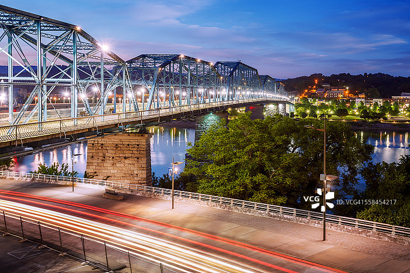 美国田纳西州查塔努加核桃街桥图片素材