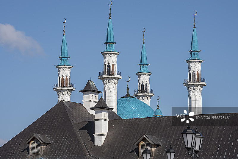 喀山克里姆林宫的库尔沙里夫清真寺图片素材