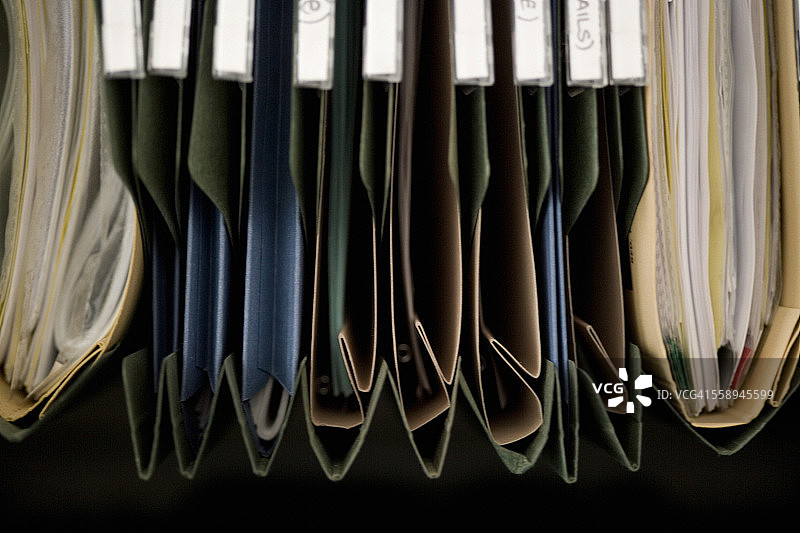 悬挂式文件夹特写图片素材