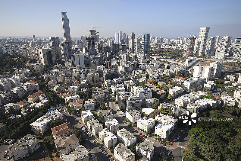 以色列特拉维夫拉马特甘摩西阿维夫塔鸟瞰图图片素材