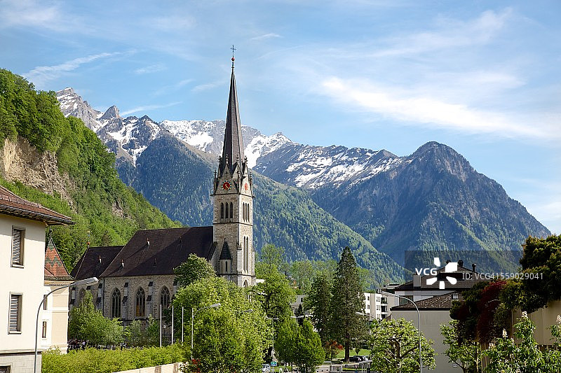 列支敦士登瓦杜兹教堂图片素材