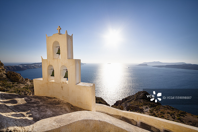 日落时分的阿吉奥斯·尼古劳斯教堂图片素材