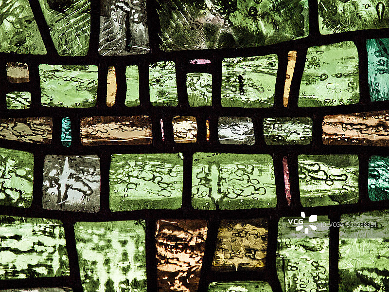 曼彻斯特大教堂的彩色玻璃窗图片素材