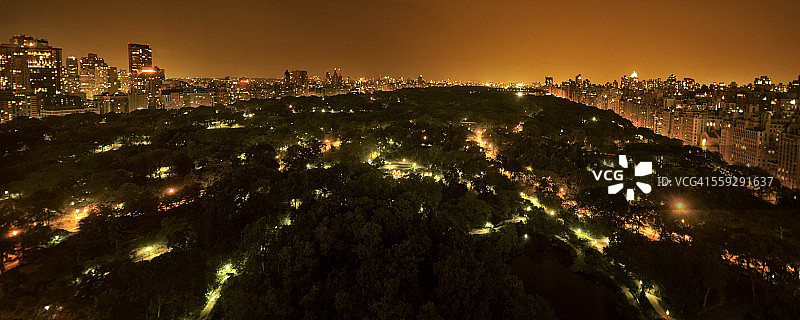 夜晚的中央公园图片素材