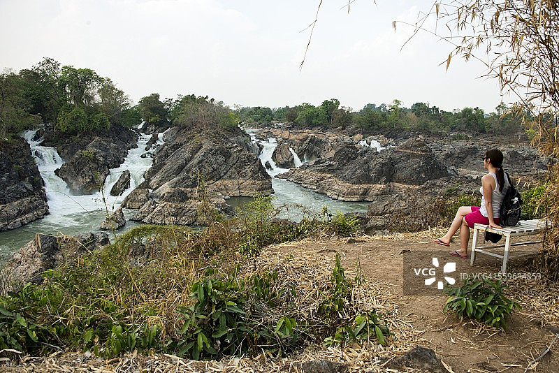 老挝湄公河李 ph 瀑布图片素材