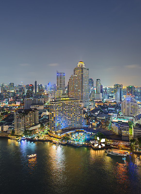 曼谷城市和湄南河风光图片素材