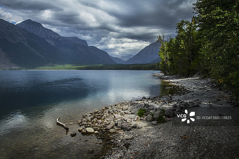 冰川国家公园的麦克唐纳湖图片素材