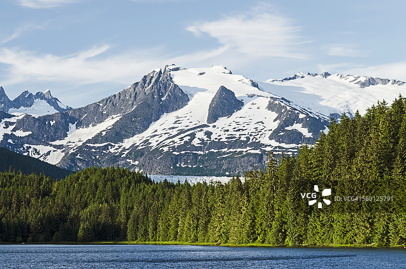 奥克湖、门登霍尔冰川和马瑟山图片素材