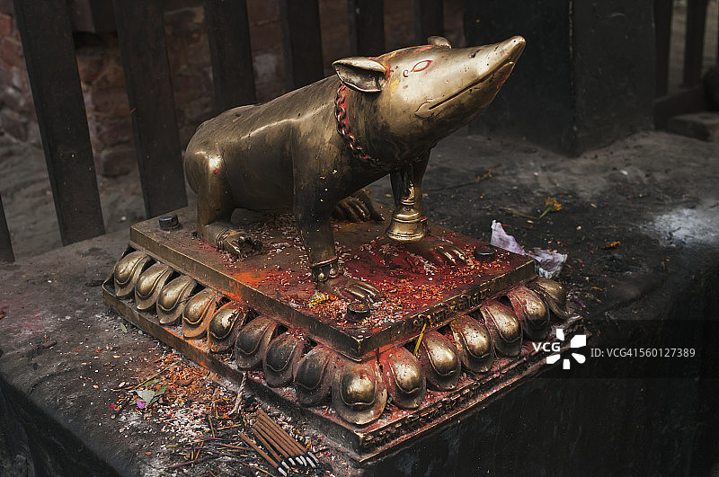 加德满都杜巴广场的寺庙佛像图片素材