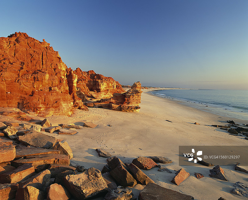 莱韦克角迷人的红色日落图片素材