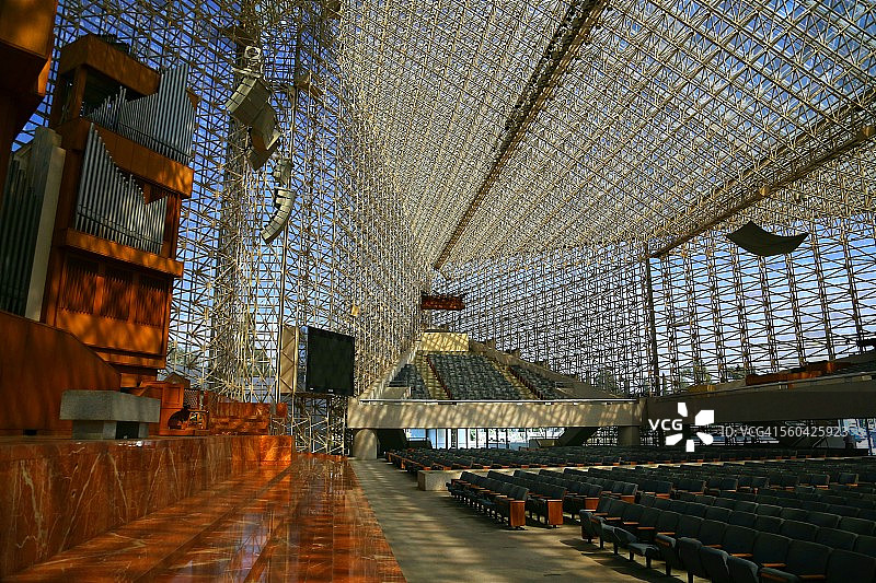 水晶大教堂圣殿与管风琴图片素材