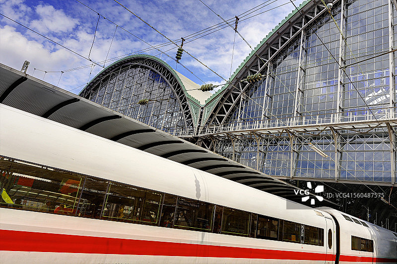 法兰克福火车总站的列车图片素材