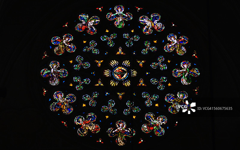 彩色玻璃窗图片素材