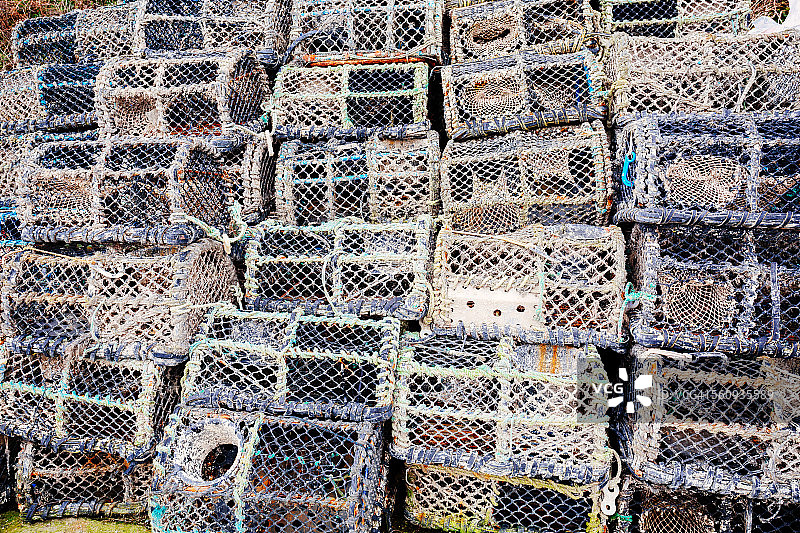 梅瓦吉西港的龙虾笼图片素材