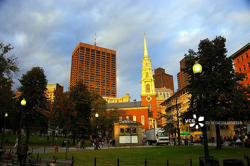 波士顿公园街教堂图片素材