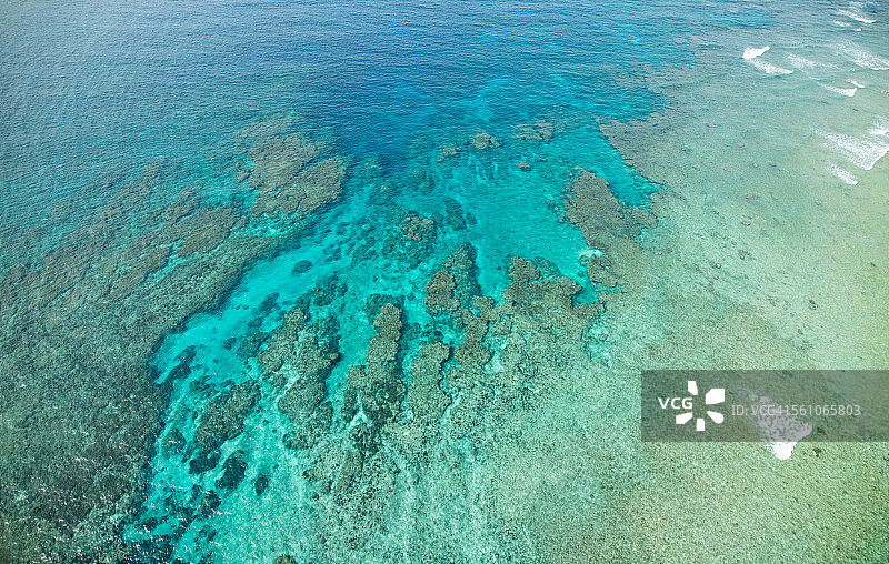 热带珊瑚礁鸟瞰图图片素材