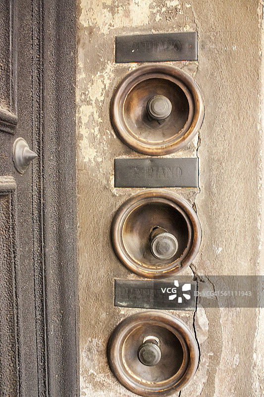 老式门铃特写图片素材