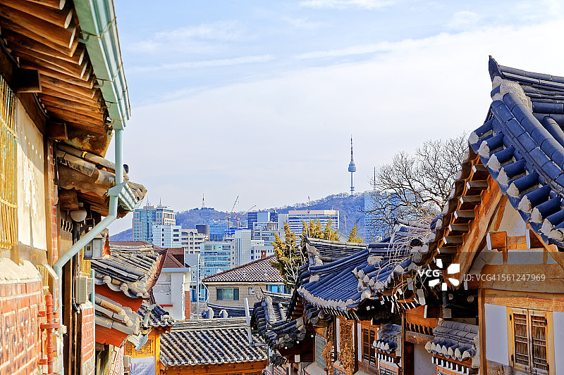 韩国首尔北村韩屋村图片素材