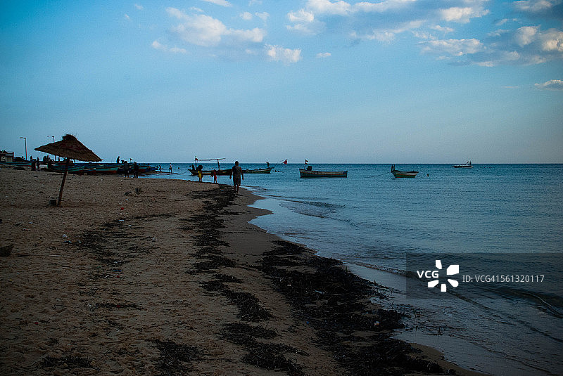 哈马马特海滩，突尼斯图片素材