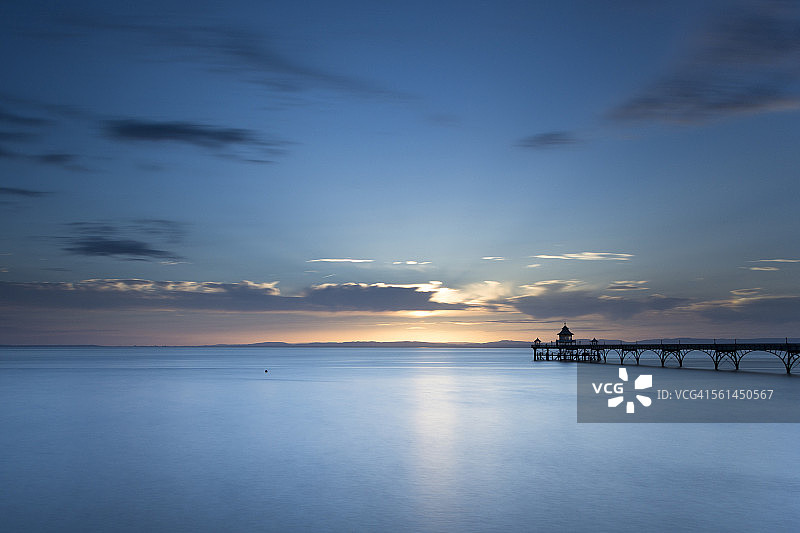 克莱夫登码头日落图片素材