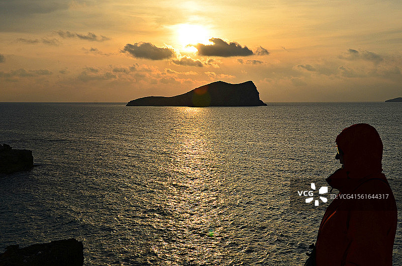 孔特海滩日落图片素材