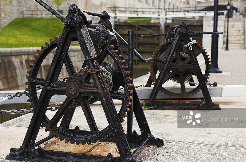 用于打开渥太华丽都运河船闸的曲柄图片素材