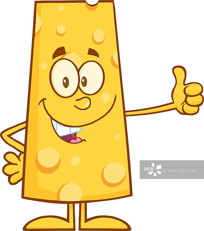 芝士卡通人物竖起大拇指图片素材