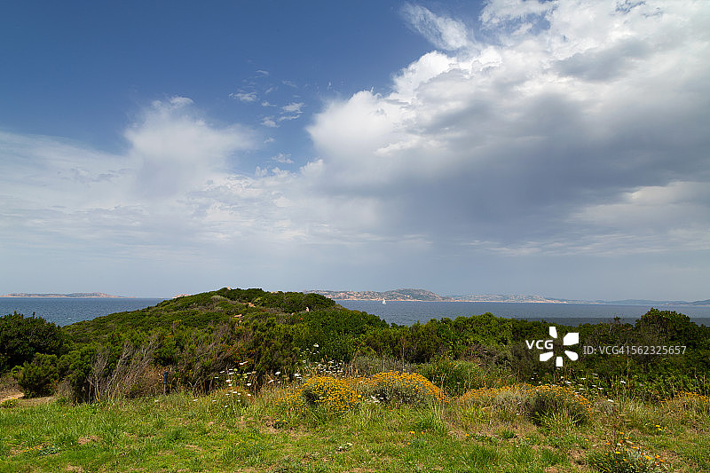 鲜花盛开的地中海景观图片素材