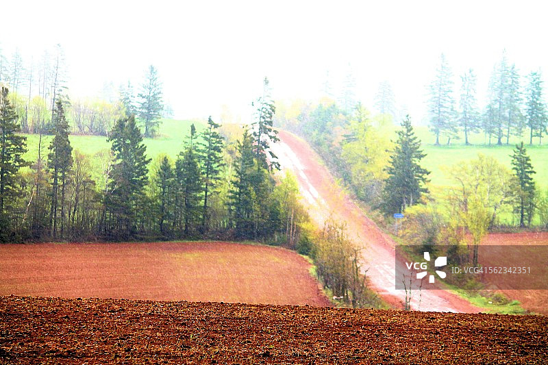 爱德华王子岛的红色土壤图片素材