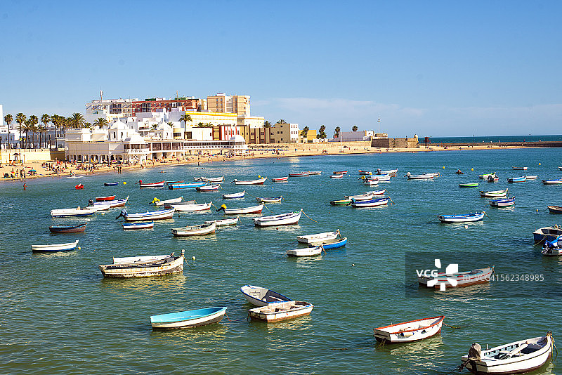 西班牙安达卢西亚加的斯卡莱塔海滩图片素材
