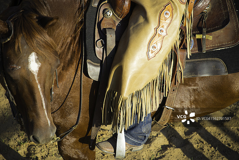 牛仔骑马竞技特写图片素材