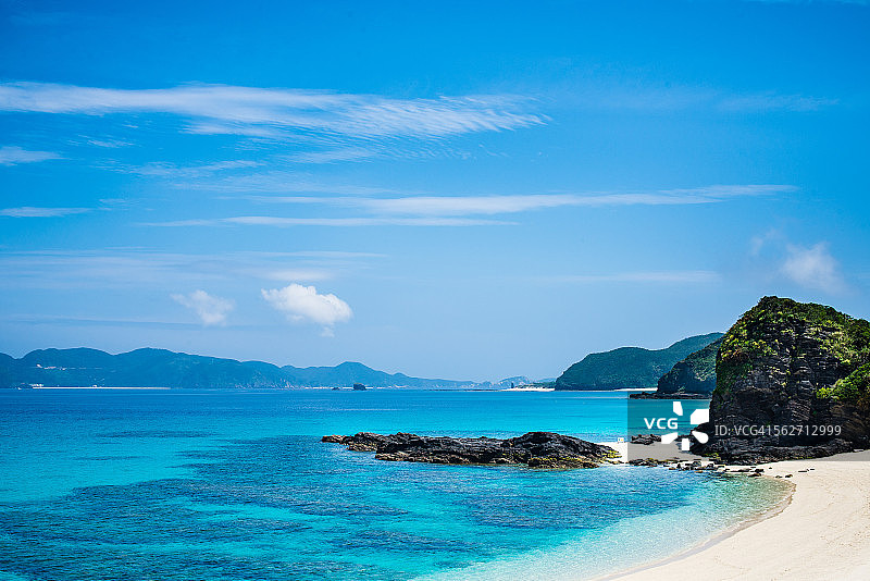 白沙蓝海与沙滩图片素材