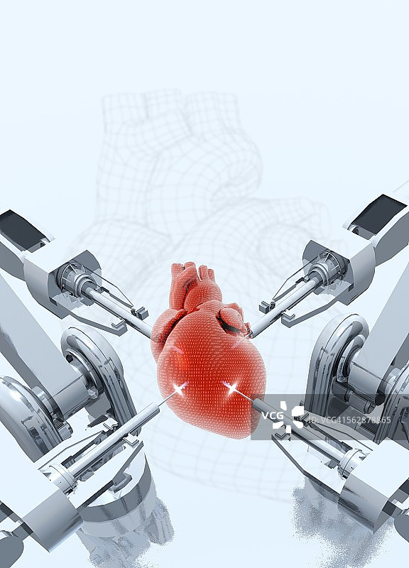 机器人手臂组成的心形插图图片素材