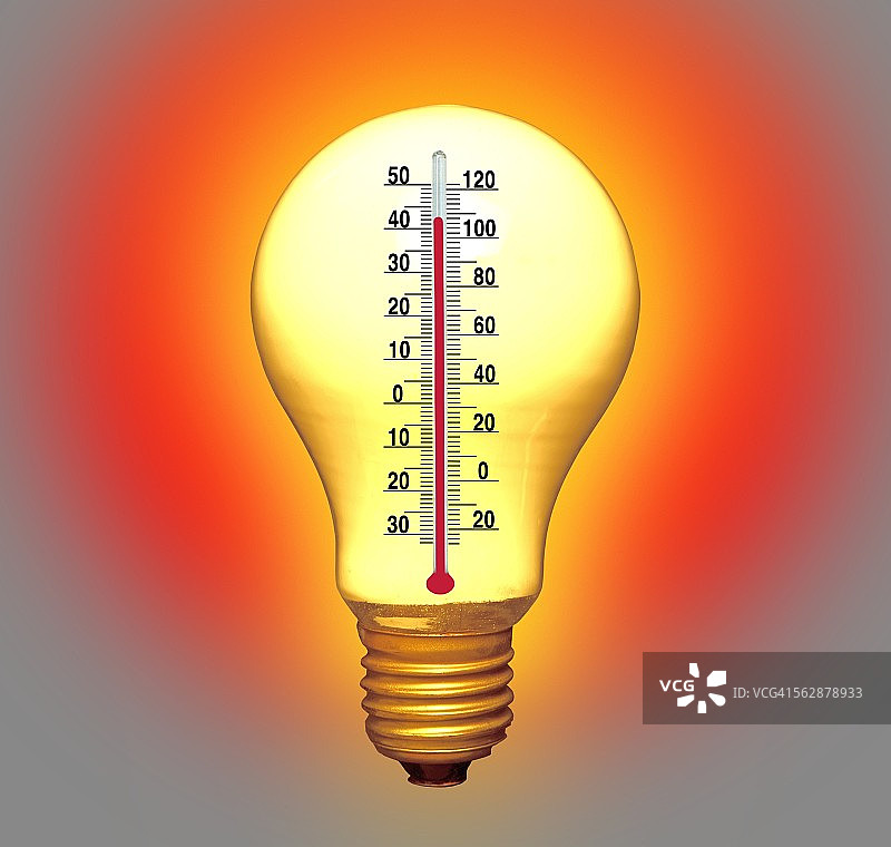 电灯泡和温度计图片素材