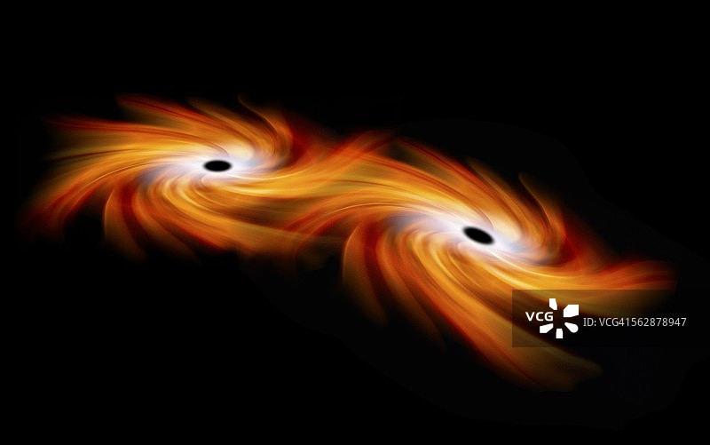 太空中的黑洞合并图片素材